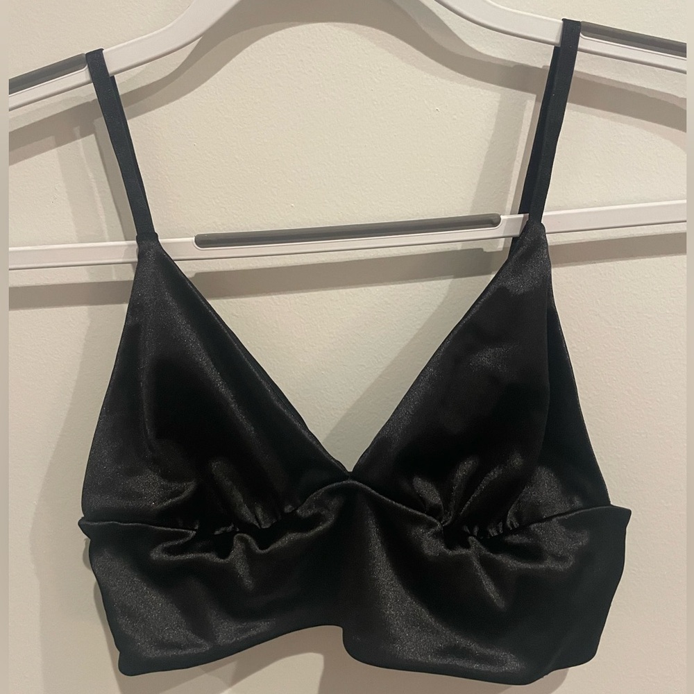Elegant Black Satin Bralette